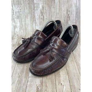 Cole Haan Air Monroe Loafer Mens 9.5 M Burgundy Leather Tassel Dress Shoe C09889
